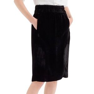 Jcrew black velvet skirt